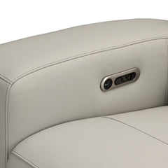 Simon Li Wren Light Grey Leather Power Reclining Armchair with Power Headrest