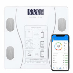 Bluetooth Smart Body Fat Scale 180kg Digital BMI Weight Scale with App Body Composition Analyser LED Display Wireless Bathroom Scale