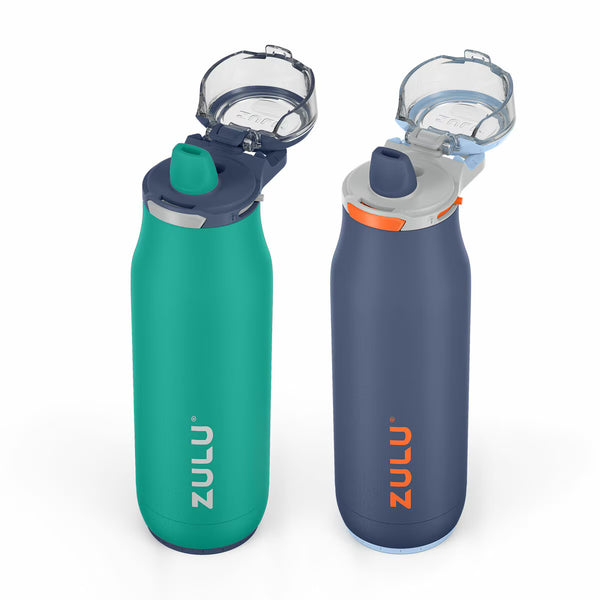 Zulu Stainless Steel Water Bottle 511Ml, 2 Pack in 2 Colour Sets
