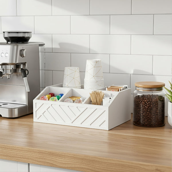 2-Tier Coffee Station Organizer for Countertop, Bar and Tea Accessories Storage Caddy With Counter Shelf for Home and Office