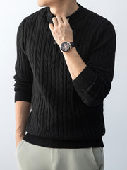 Christmas Gift for Men, New Twist Zipper Collar Pullover Sweater, Autumn And Winter Style, with Velvet, Thickened, Warm And Cold-Resistant, Can Be Worn Inside Or Outside, Casual And Versatile Essential, Knit
