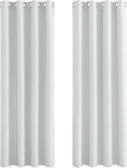 PONY DANCE Grey Blackout Thermal Insulated Curtains for Bedroom, 46 X 54 Inch Short Eyelet Curtains & Drapes, Soft Black Out 2 Panels for Window Living Room/Kitchen