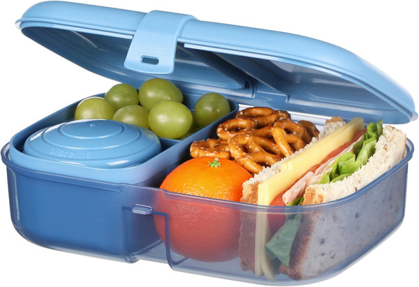 Sistema Bento Box Lunch | Bento School Lunch Box with Compartments | 1.65 L | Food Storage Container in Minty Teal | 1 Count