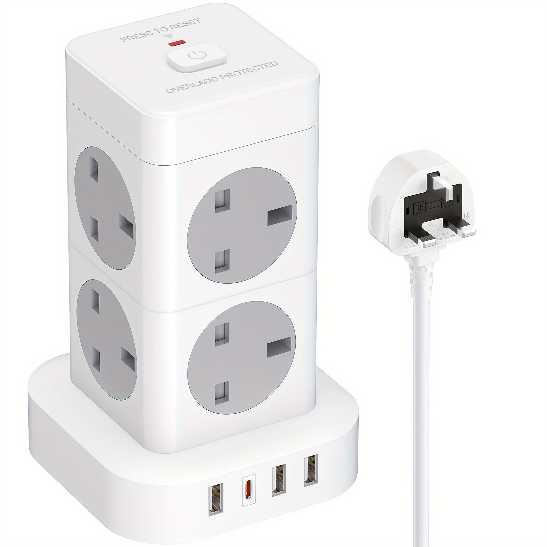 Cube Extension Lead with 8Outlets Power Stirps with 5 M Cable 4 USB