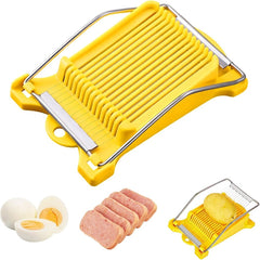Upgrade Hand Luncheon Meat Slicer, Manual Egg Cutter, Multi-Purpose Kitchen Tool for, Cheese Bananas, Avocados, Vegetables Dishwasher Safe, Rust-Resistant (yellow, 10-Wire)