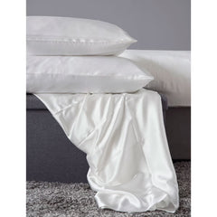 Belledorm 100% Mulberry Silk Ivory Fitted Sheet in Double
