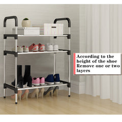 6-Tier Shoe Rack Stand Space-Saving 6 Layers Shoe Storage Shelf Metal Shelving Unit Footwear Organizer Up to 18 Pairs, Shoe Rack for Hallway, Entryway, Living Room, Bedroom