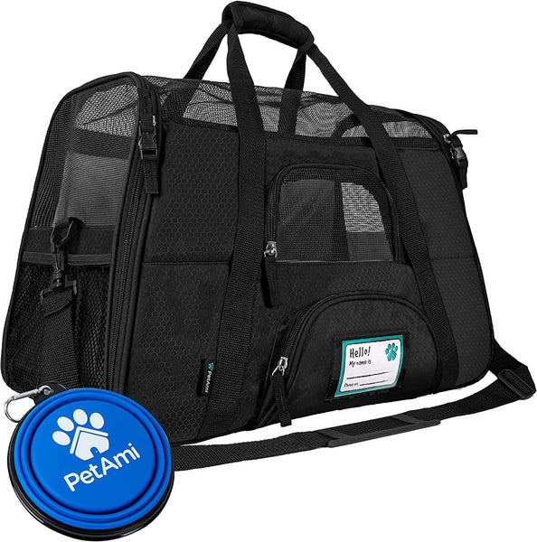 Petami Airline Approved Pet Carrier for Cat, Soft Sided Dog Carrier for Small Dogs, Cat Travel Supplies Accessories for Indoor Cats, Ventilated Pet Carrying Bag Medium Large Kitten Puppy, Large Pink