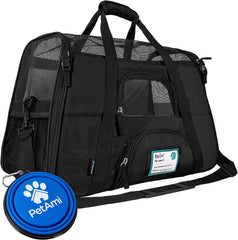 Petami Premium Airline Approved Soft-Sided Pet Travel Carrier | Ideal for Small - Medium Sized Cats, Dogs, and Pets | Ventilated, Comfortable Design with Safety Features (Small, Pink)