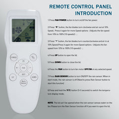 10 - Speed 12V RV Roof Vent Fan - Reversible, Rain Sensor, Ultra - Low Noise, Remote & Temp Monitoring