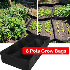 8 Grids Garden Raised Planting Bed Fabric Raised Garden Bed Square Felt Garden Flower Grow Bag Vegetable Planter Pot