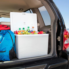 Koolatron 12V Electric Cooler 34L, Cool/Warm Box with Adjustable Strap in Grey