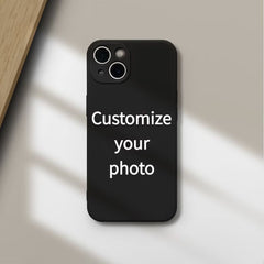 Phone Case: Custom Photo Black Slim Lightweight Phone Case - with Camera Protection, Soft Material, HD Printing, Fade-Resistant, Personalized Case for iPhone 17/ 16/ 15/ 14/ 13/ 12/ 11 Pro Max/ Pro/ Plus, Warm Gift for Friends & Family on Christmas