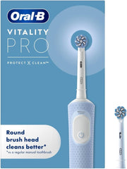 Oral-B Vitality Pro Electric Toothbrushes for Adults, for Him/Her, 1 Handle, 2 Toothbrush Heads, 3 Brushing Modes Including Sensitive Plus, 2 Pin UK Plug, Black (Packing May Vary)