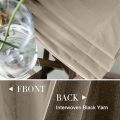 2pcs Premium Velvet Blackout Curtains – High-Quality Thermal Insulated Room Darkening Window Drapes, Light-Blocking Rod Pocket Curtains for Living Room Decor, Bedroom, Machine Washable Home Decorations
