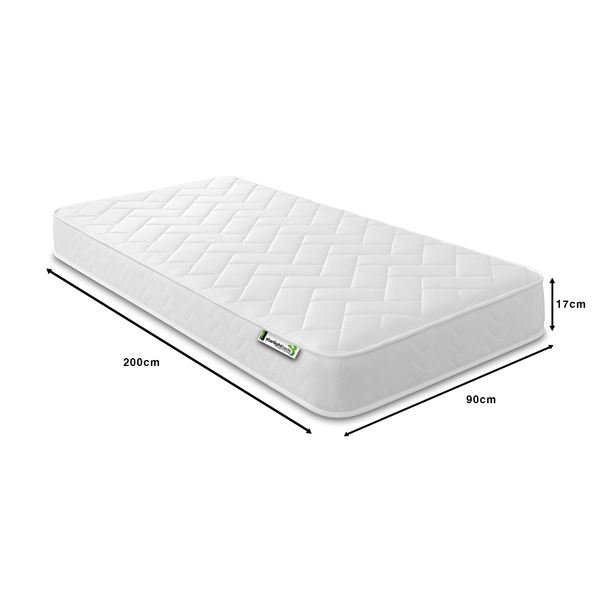 Starlight Beds 17CM Deep Small Brick White Border Hybrid Memory Foam and Spring Mattress
