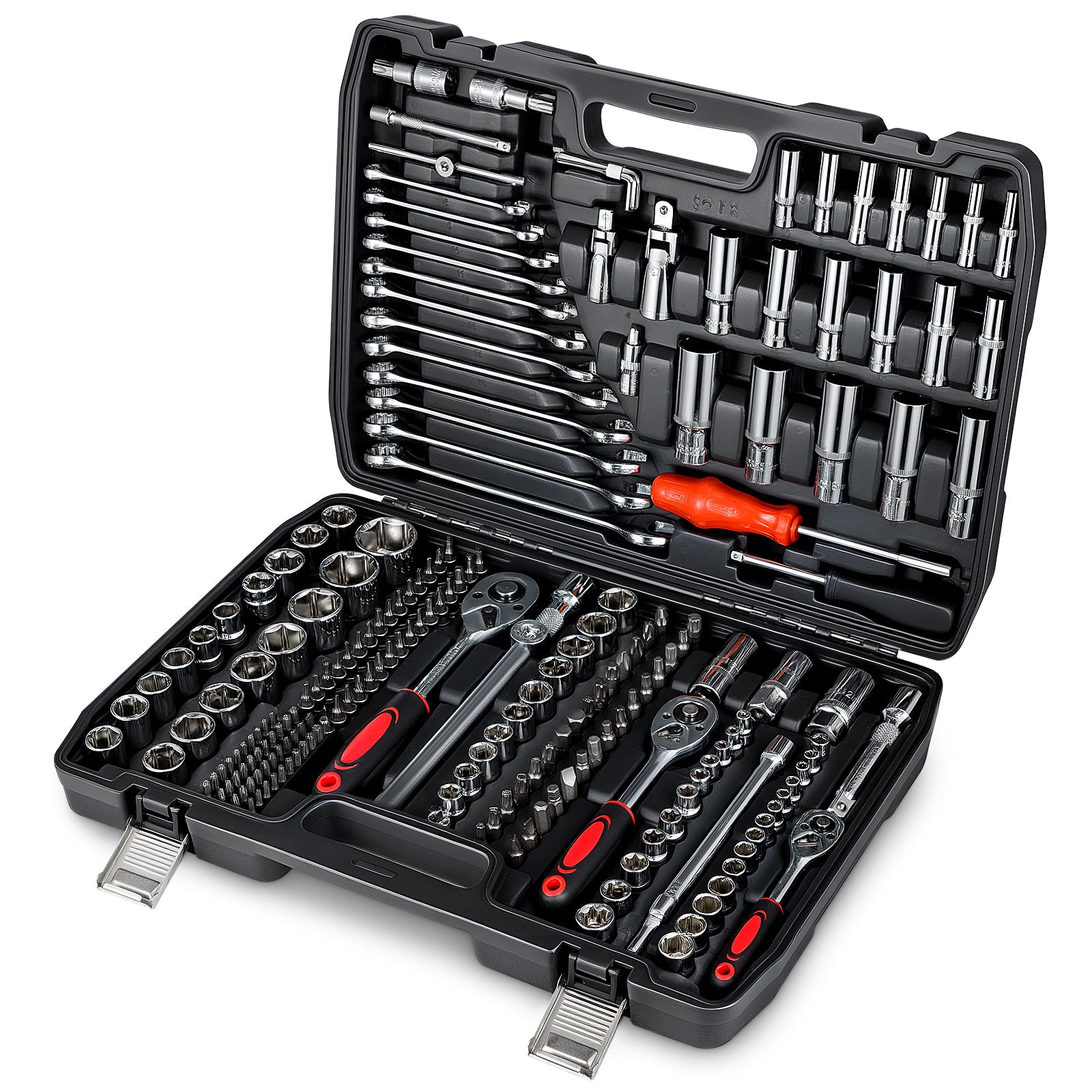 Auto Repair Tool Kit – Mechanic 216-Piece Set with Ratchet, Sockets, Wrenches & Drill Bits