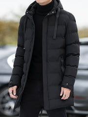 Jingmeleng Selection: Men's Simple Casual Soft and Comfortable Padded Hooded Coat, Stylish and Versatile