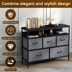 A Multi-functional Bedroom Furniture Piece Featuring A 5-drawer Dresser, TV Stand, Large Storage Cabinet, And A Closet Organizer With Fabric Drawers All Designed For Efficient Storage And Organization In Your Living Space 100x30x80cm