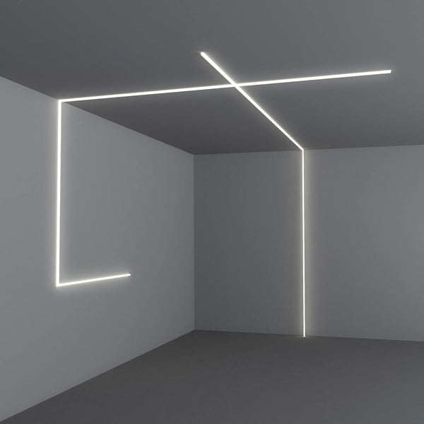 6-Pack LED Drywall Aluminum Profile Kit – 6M Total Length – Recessed Plaster-In Channel for <12mm LED Strips – Frameless Flush Mount with Diffuser Cover – Easy to Cut & Install