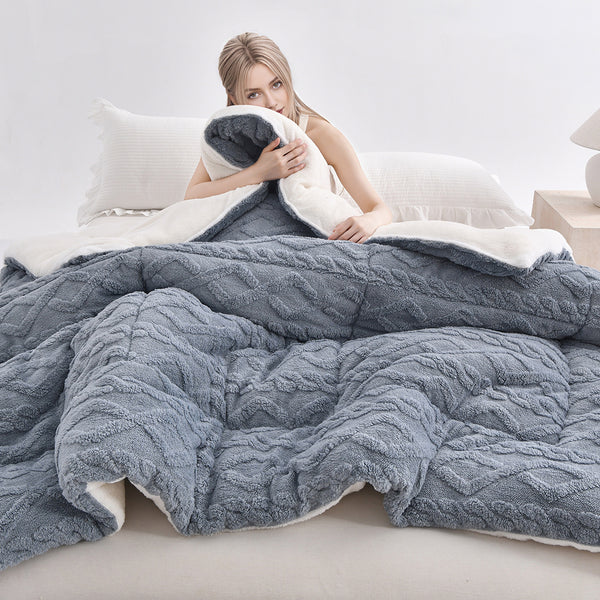 Luxurious Soft Thick Warm Taffeta Comforter - Bedspread Suitable for All Seasons, Machine Washable Comforter for Bed, Sofa, Camping & Travel - Ideal Gift, Fits Most Beds (Contemporary Style)