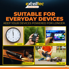 Excelltec 40pk x AA + 40pk x AAA Zinc Carbon Batteries | 1.5V Long-Lasting Household Battery Pack | Reliable Everyday Power for Toys, Remotes, Flashlights & Clocks | Bulk Home & Office Supply