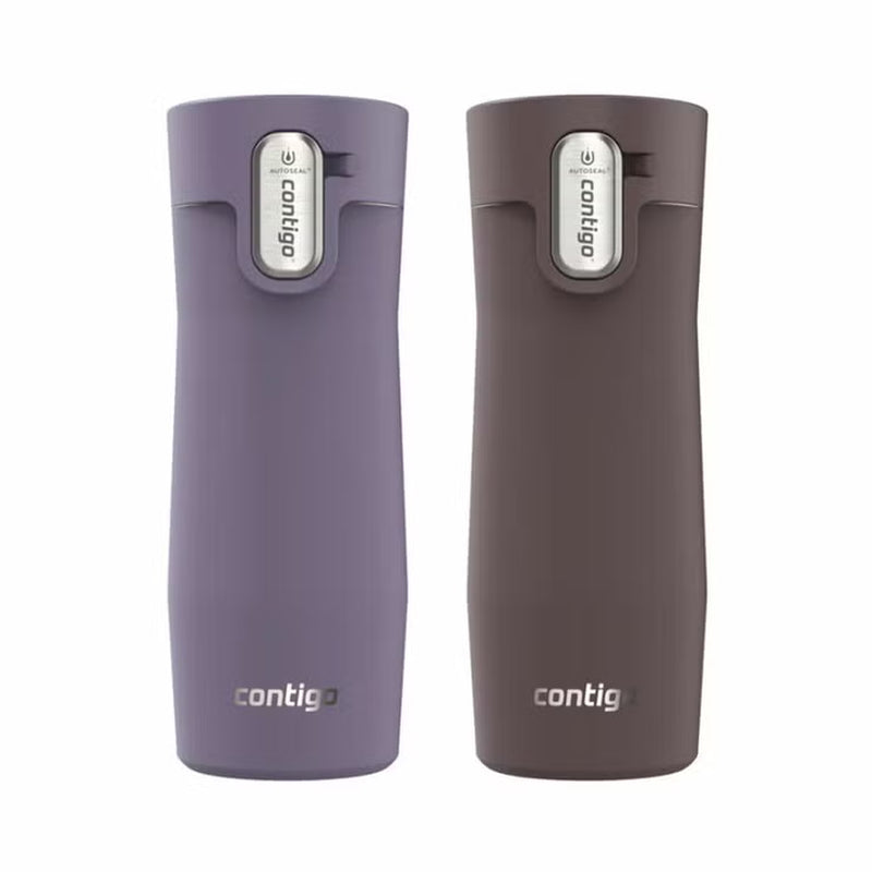 Contigo Thermal Mug 473Ml, 2 Pack in Purple & Brown