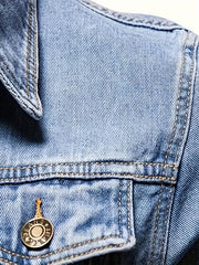Men's Casual Slim Jacket Vintage Lapel Denim Jacket