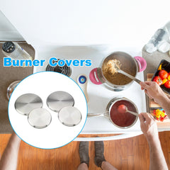 4pcs Hob Cover Set Stove Plate Cooker Top Burner Protector Silver Kit Home Kitchen Tools & Accessories Restaurants CANTEENS Worktop Savers