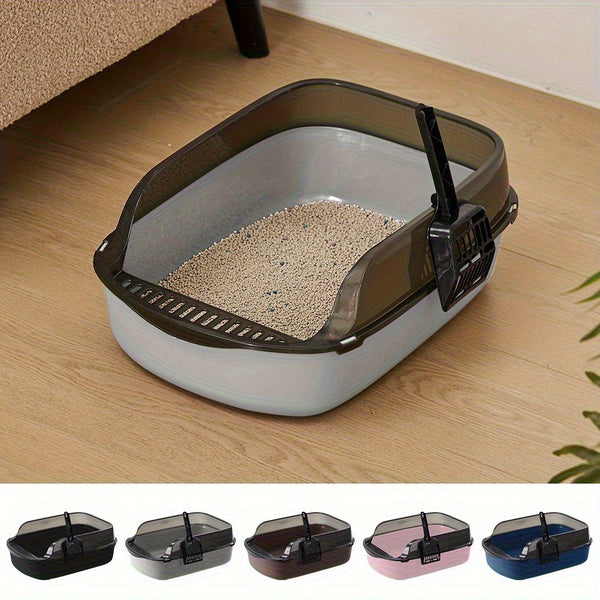 Extra Large Open Cat Litter Tray High Sided Deep Jumbo Rim Pan Box Loo Toilet Large Open Cat Litter Tray High Sided Deep Jumbo Pan Box Loo Toilet Cat Centre Extra Large High-Sided Cat Litter Box - Semi-Enclosed Design with High Walls for Cats & Rabbits, E