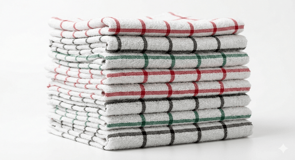 Tea Towels Extra Large, 100% Cotton Towels For Kitchen Soft & Absorbent Dish & Bar Towels Lint Free Cleaning Towels Set Available in Multicolors Local Warehouse UK