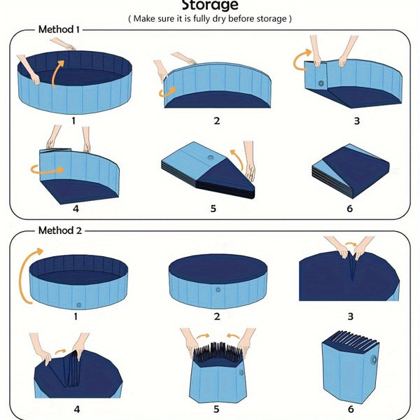 Foldable Dog Paddling Pool Pet Cat Swimming Pool Indoor/Outdoor Collapsible Summer Bathing Tub Shower Tub for Spring Outdoor Shower Play in Water
