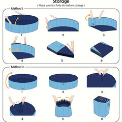 Foldable Dog Paddling Pool Pet Cat Swimming Pool Indoor/Outdoor Collapsible Summer Bathing Tub Shower Tub for Spring Outdoor Shower Play in Water