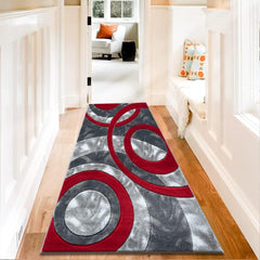 1pc Shaggy Rug – Retro Circle Pattern Dense-Pile Design – Super Soft, Non-Shed, Durable – Ideal for Bedroom, Living Room, Kitchen & Indoor Flooring