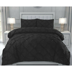 PINTUCK PLEATED ALFORD EGYPTION COTTON MIX DUVET COVER WITH PILLOW CASEA ALL SIZES SINGLE DOUBLE KING SUPER KING