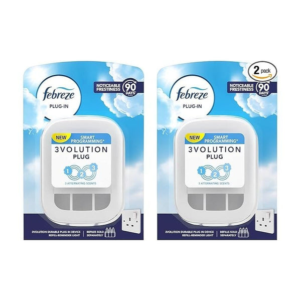 2 x Febreze 3volution Plug-In Air Freshener Device only, Electric Diffuser Unit Indoor Fragrance Release Device, Home & Office Plug Socket Freshening Accessory