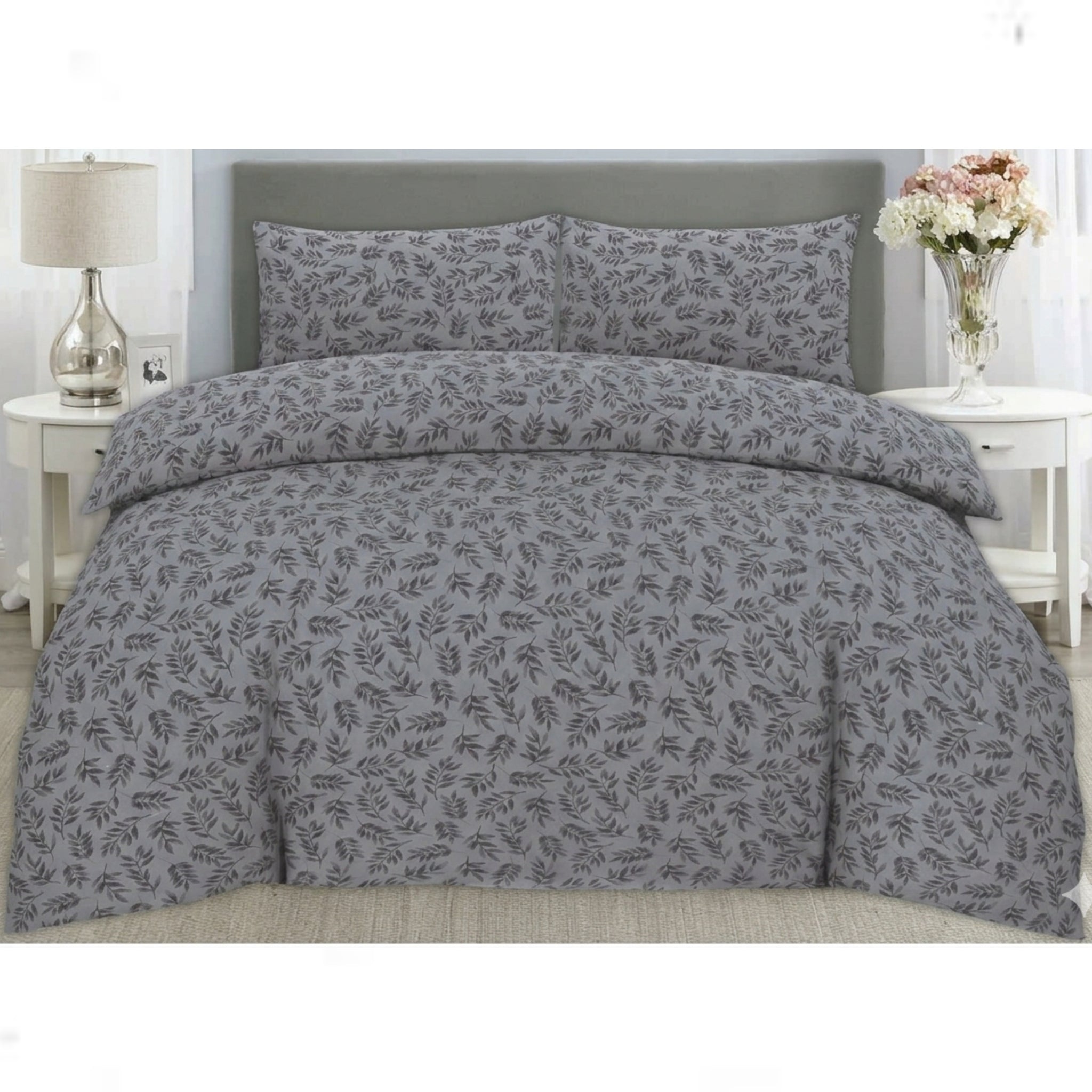 100% Cotton Complete Bedding Duvet Cover Set - Includes Double Duvet Cover, Double Fitted Sheet & two Matching Pillowcases - Comfortable Soft Comforter Cover Bedding Set for Bedroom - Premium Quality Bedding Set