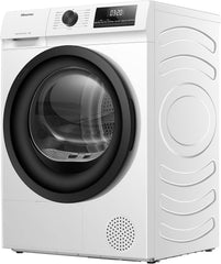 Hisense DH1Q802BW2 60Cm Freestanding 8 KG Heatpump Front Load Tumble Dryer, 16 Programmes, Auto Dry, Steam Refresh, Allergy Care - White