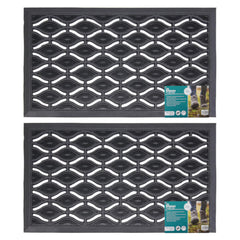 JVL Elipses Eyes Rubber Door Mat, 40 X 70 Cm - 2 Pack