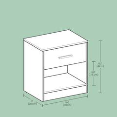 Bedside Table, Side Table with Drawer, Handle, Open Compartment,Easy Assembly, Perfect for Living Room or Bedroom