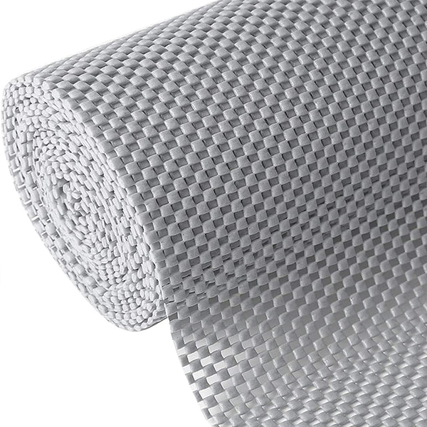Shelf Liner, Non-Adhesive Roll Drawer Liners 12 Inches X 20 Feet, Non Slip Grip Durable Strong Clean, Shelving Liner for Kitchen Cabinets,Storage, Desks, Kitchenware, Tableware, Light Gray