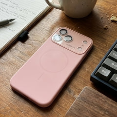 Luxury Orange HD Transparent Magnetic Wireless Charging Phone Case Compatible With IPhone 17 Pro Max Air 16 15 14 13 12 11 Pro Max 17 Pro Cases Shockproof Soft Frame Hard Back Cover