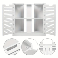 Under Sink Bathroom Cabinet, White Basin Cabinet, Bathroom Under Sink Bathroom Storage Units Freestanding, Wood Plastic Board Bathroom Storage Unit, 59.94X29.97X58.42cm