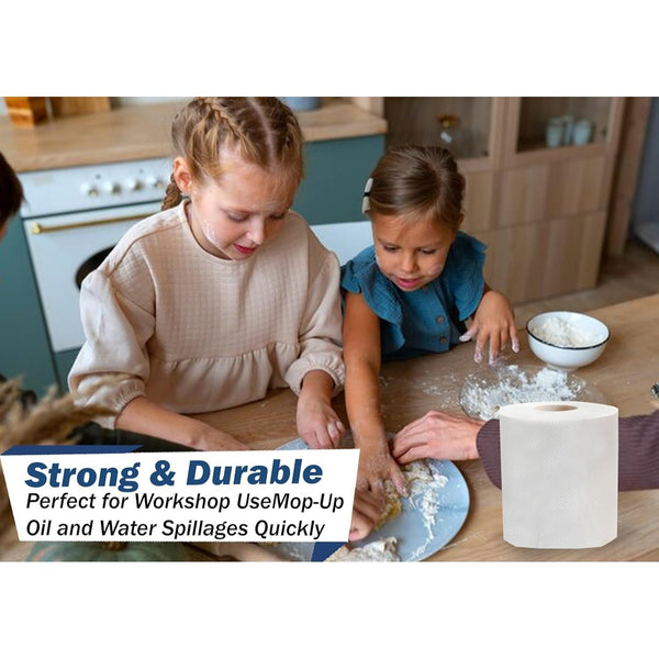 6 X Centrefeed White Rolls | 2 Ply Embossed Paper Towels | Strong & Absorbent | 6-Pack | Perfect for Commercial & Kitchen Use Cleaning Toilet