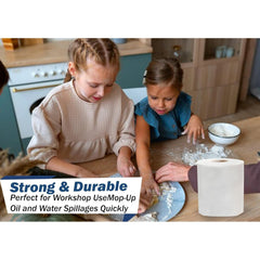 6 X Centrefeed White Rolls | 2 Ply Embossed Paper Towels | Strong & Absorbent | 6-Pack | Perfect for Commercial & Kitchen Use Cleaning Toilet