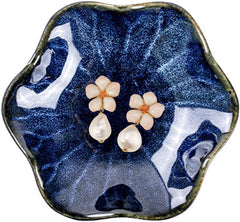Ceramic Trinket Dish Ring Dish, Decorative Trinket Tray Jewellery Dish, Gift for Women, Her, Mother, Wedding Bridal Shower, Birthday(Blue)