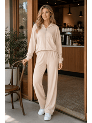 Women'S Soft Touch Tracksuit Set, Zip Up Hooded Jacket & Joggers, Casual 2pcs Lounge Wear Co Ord Outfit, Casual and Sports Wear, Gym Wear Street Wear