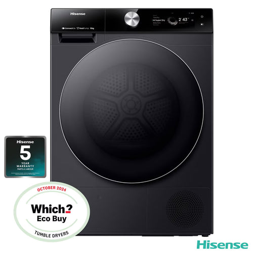 Hisense DH7S107BB, 10Kg Heat Pump Dryer A+++ Rating in Black