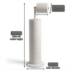 ZISH Toilet Roll Holder Free Standing - Stainless Steel Bathroom Toilet Paper Organizer and Dispenser - No Drill Toilet Roll Stand Freestanding - Up to 5 Toilet Roll Storage