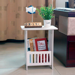 Small Side Table Side End Coffee Table Beside lamp Stand Nightstand Storage Shelf for Living Room Bedroom Bathroom Office Hallway White